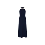 Rebecca Vallance Gimlet Halter Midi Dress in Navy
