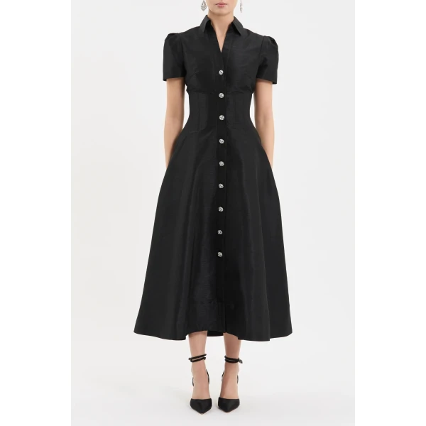 Rebecca Vallance Haddon Short Sleeve Midi Dress | Midi Dresses | Luxury Shoes 