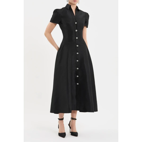 Rebecca Vallance Haddon Short Sleeve Midi Dress | Midi Dresses | Luxury Shoes 