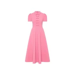 Rebecca Vallance Preston Short Sleeve Midi Dress in Pink | Midi Dresses | Luxury Shoes 