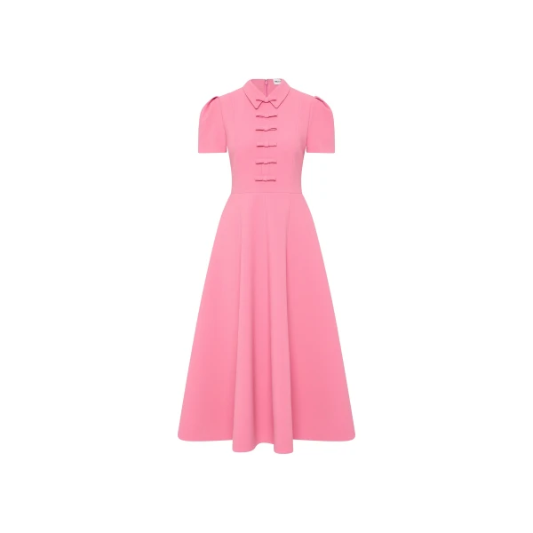 Preston Short Sleeve Midi Dress in Pink