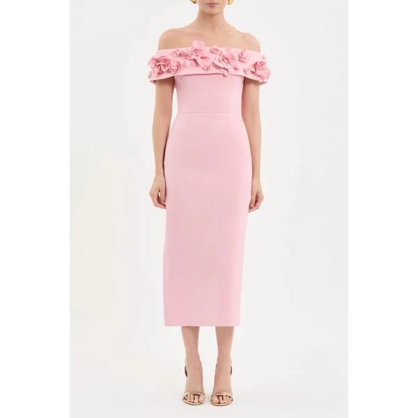 Rebecca Vallance Yorkshire Off The Shoulder Midi Dress | Midi Dresses | Luxury Shoes 