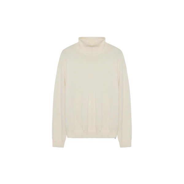 SIMKHAI Aaliyah Merino Wool Turtleneck in Ivory