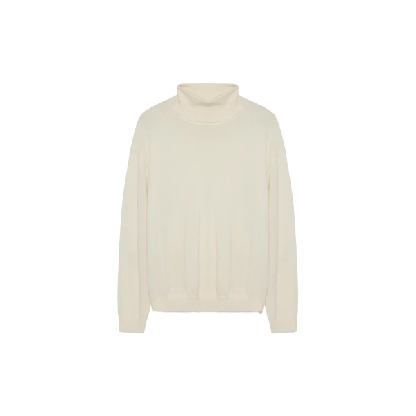 Aaliyah Merino Wool Turtleneck in Ivory