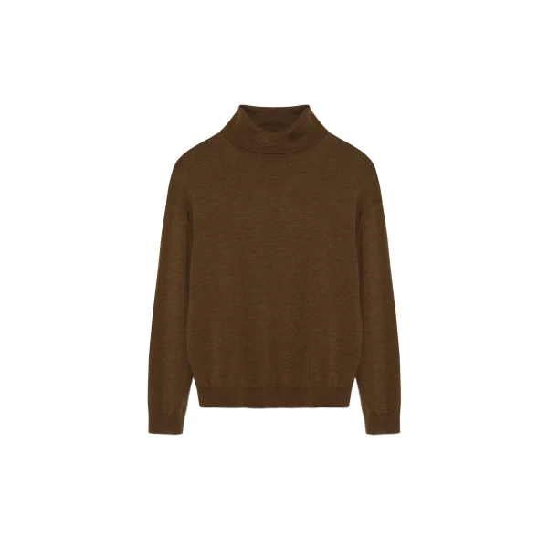 Aaliyah Merino Wool Turtleneck in Otter