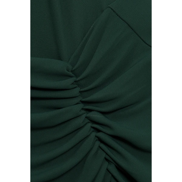 Acacia Draped Jersey Midi Dress in Everglade - Image 6