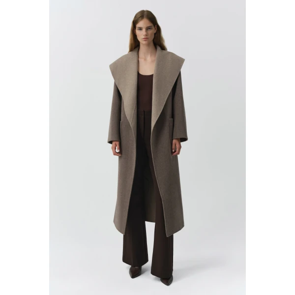 Allura Reversible Belted Coat in Mushroom Multi - Image 6