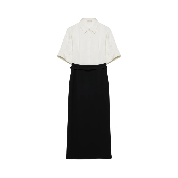 Alvera Midi Shirt Dress in Ivory Multi