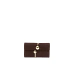 SIMKHAI Amaya Nubuck Leather Clutch in Marrone