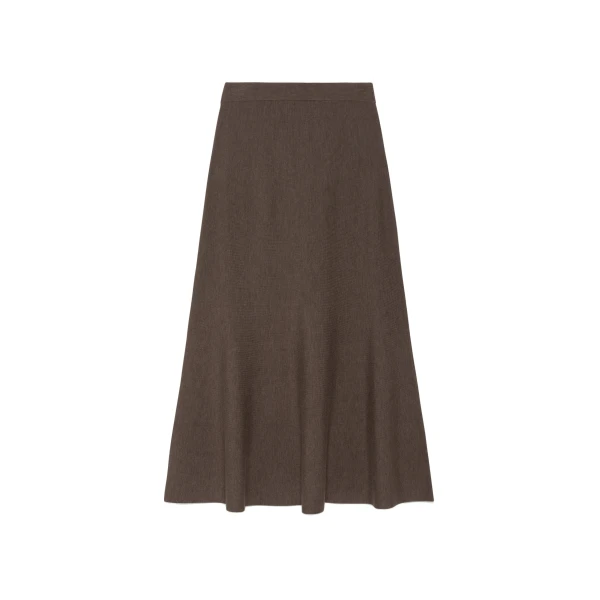 Atwood Merino Wool Trumpet Skirt in Birch Melange