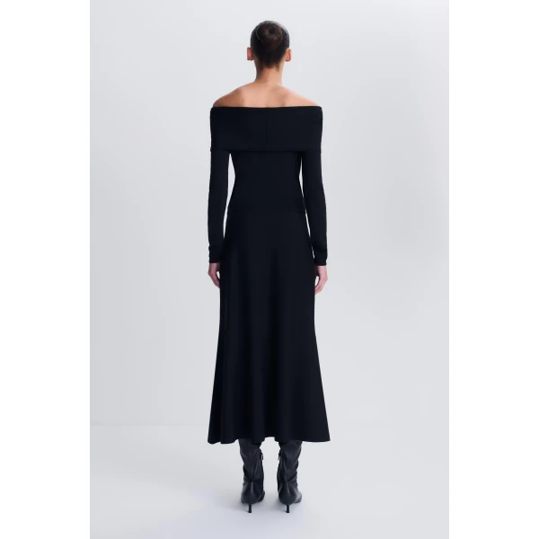 Atwood Merino Wool Trumpet Skirt in Black - Image 5
