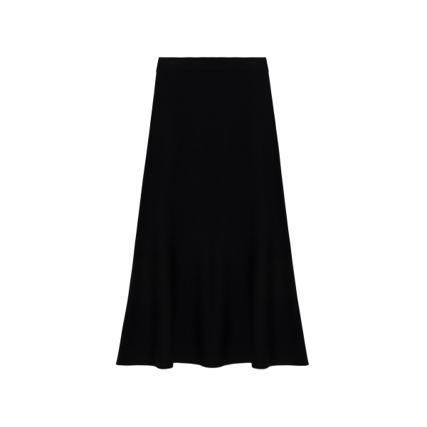 SIMKHAI Atwood Merino Wool Trumpet Skirt in Black