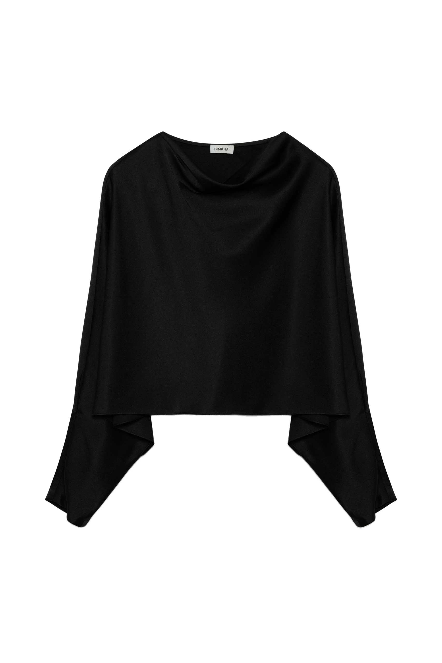 SIMKHAI Bearitz Satin Top in Black SIMKHAI Bearitz Satin Top in Black