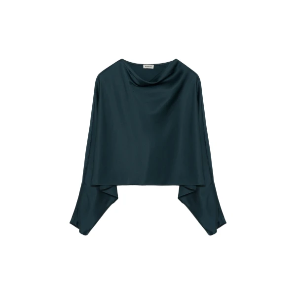 SIMKHAI Bearitz Satin Top in Dark Spruce