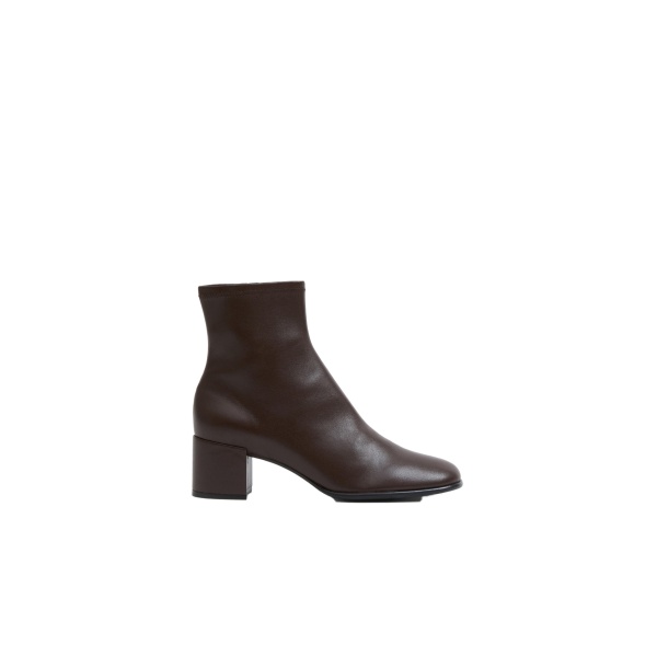 SIMKHAI Bianca Stretch Leather Ankle Boot in Cacao