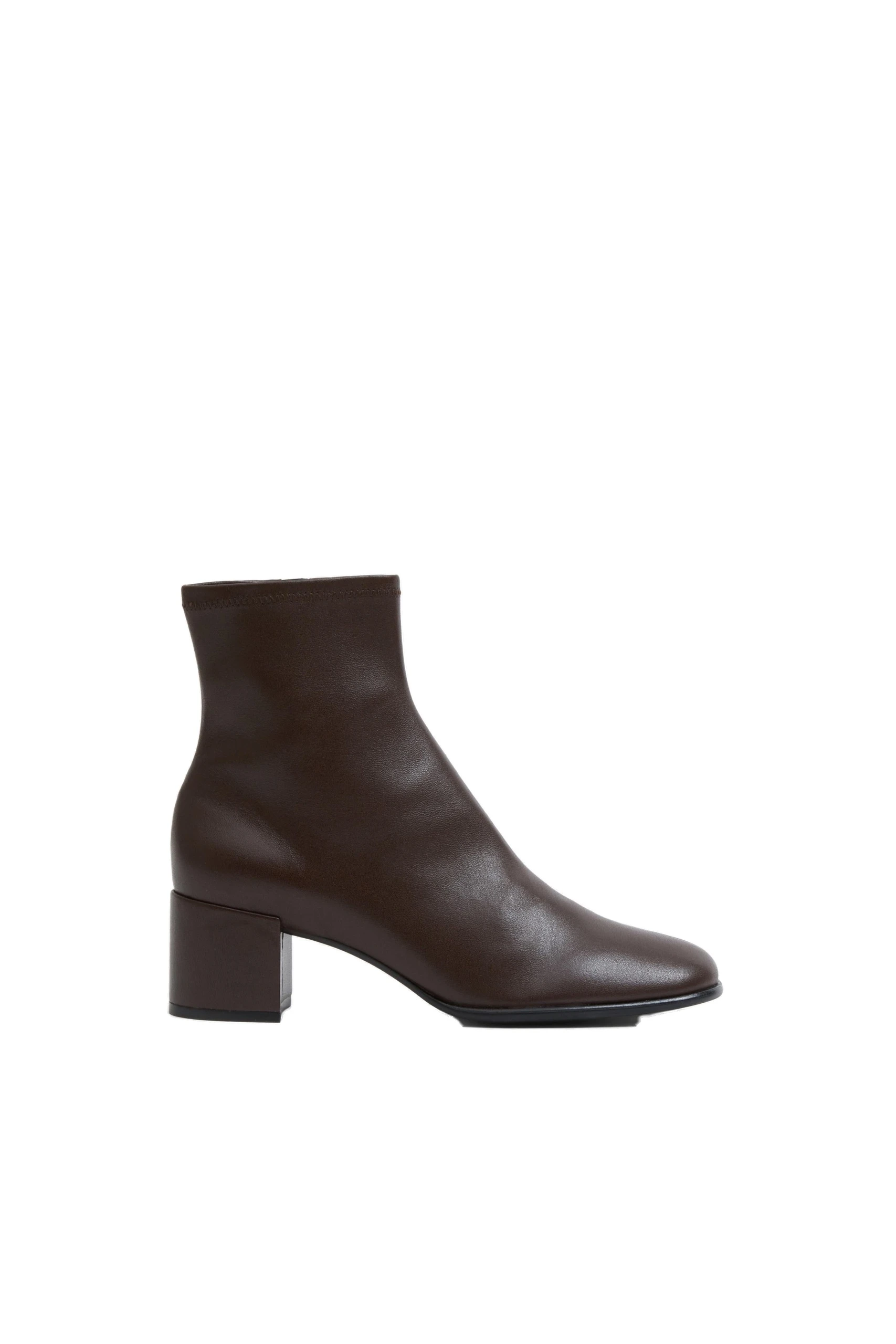 SIMKHAI Bianca Stretch Leather Ankle Boot in Cacao SIMKHAI Bianca Stretch Leather Ankle Boot in Cacao