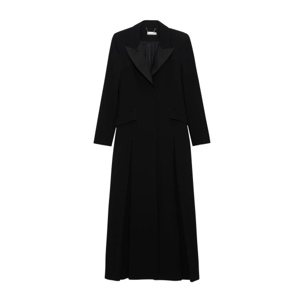 Calene Satin Crepe Blazer Gown in Black