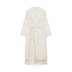 SIMKHAI Carrie Fringe Coat in Frost
