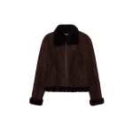 SIMKHAI Cassia Shearling Jacket in Chocolate