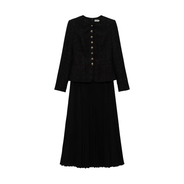 Claudina Tweed Blazer Dress in Black