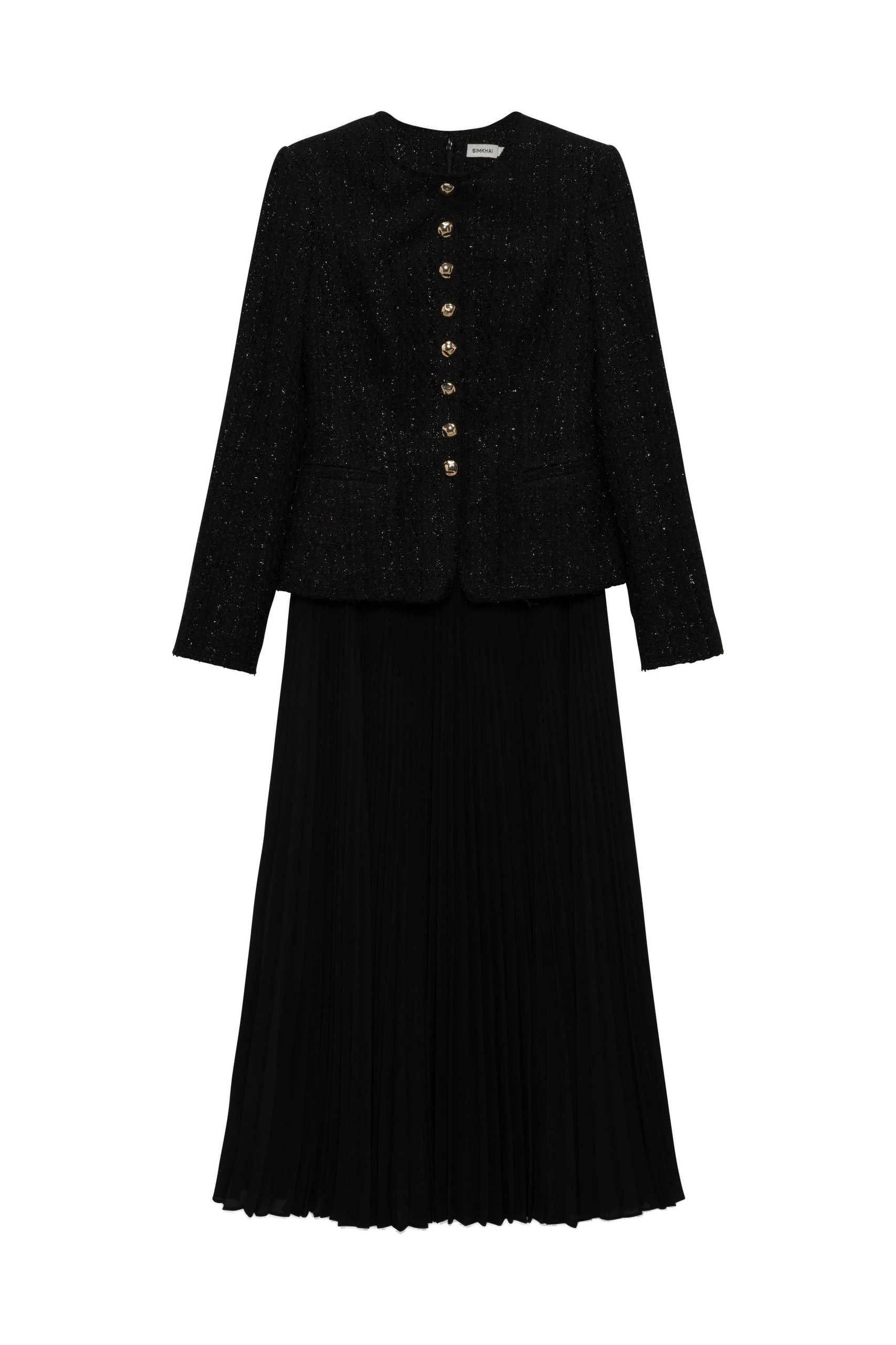 SIMKHAI Claudina Tweed Blazer Dress in Black SIMKHAI Claudina Tweed Blazer Dress in Black