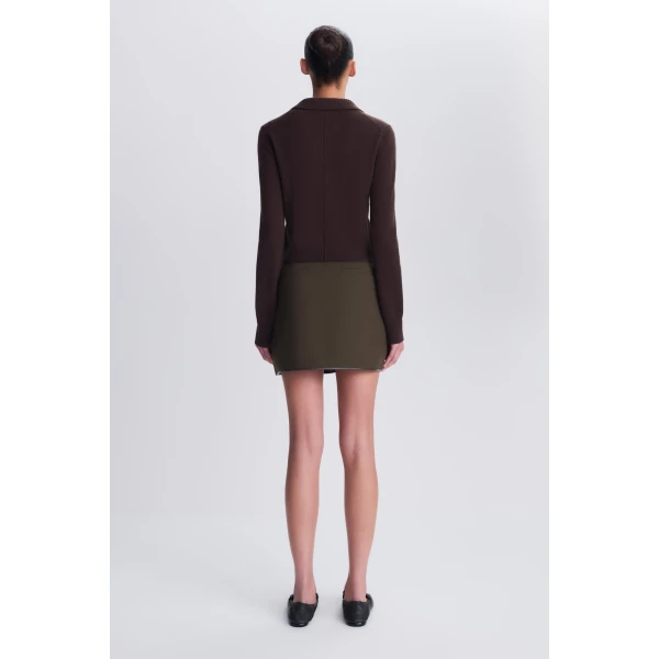 Constance Cashmere Polo in Chocolate - Image 5