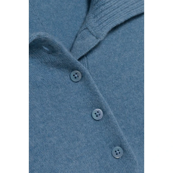 Constance Cashmere Polo in Dusty Blue - Image 6