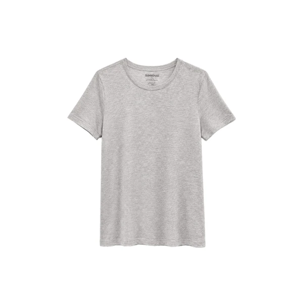 SIMKHAI Crewneck T-Shirt in Heather Grey