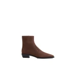 SIMKHAI Crissy Leather Ankle Boot in Cacao