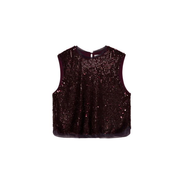 SIMKHAI Cydia Embellished Top in Fig
