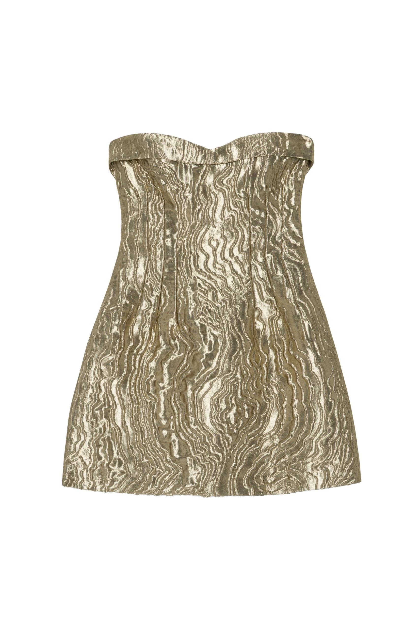 SIMKHAI Darcie Metallic Jacquard Mini Dress in Light Gold SIMKHAI Darcie Metallic Jacquard Mini Dress in Light Gold