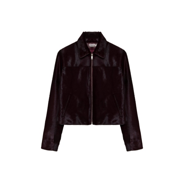 SIMKHAI Daria Calf Hair Jacket in Fig