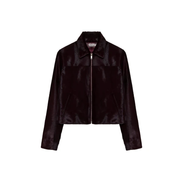 SIMKHAI Daria Calf Hair Jacket in Fig