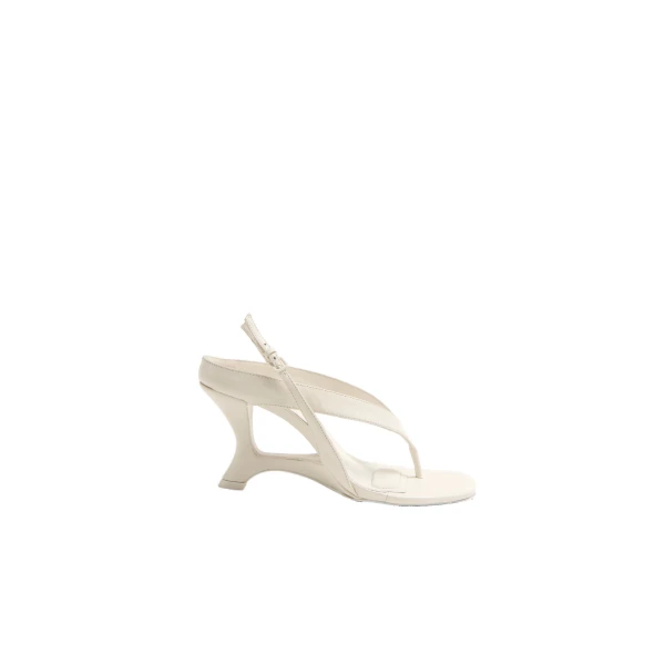 Darya Leather Wedge Thong Sandal in Alabaster