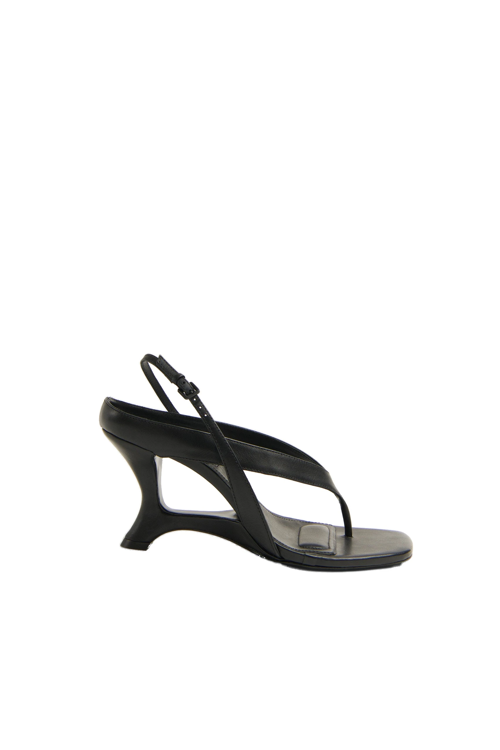 SIMKHAI Darya Leather Wedge Thong Sandal in Black SIMKHAI Darya Leather Wedge Thong Sandal in Black