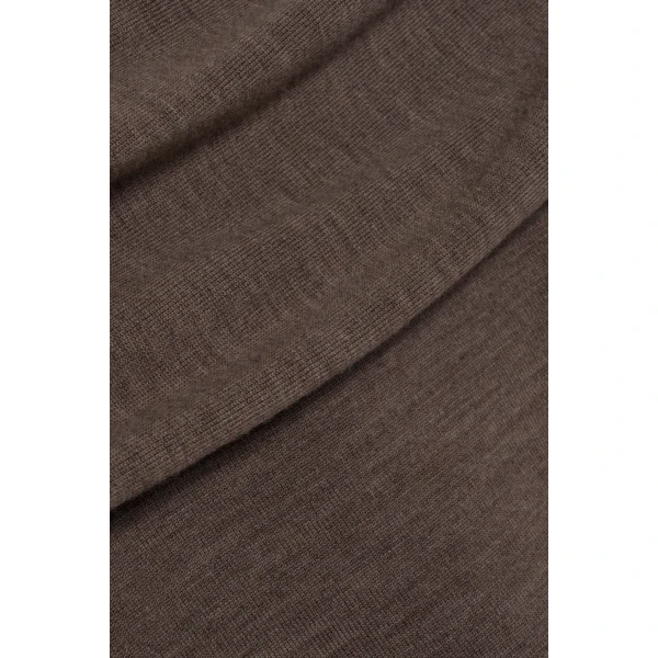 Delphia Off-Shoulder Merino Wool Sweater in Birch Melange - Image 6