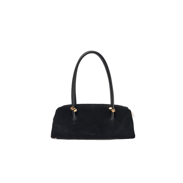 SIMKHAI Devon Suede Shoulder Bag in Black