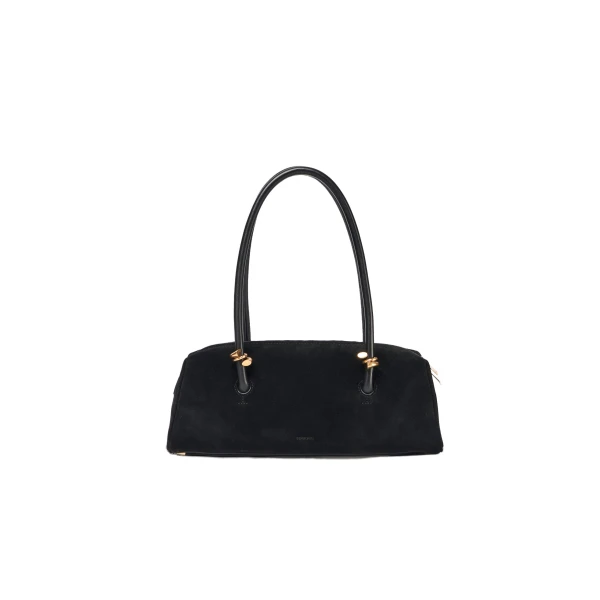 SIMKHAI Devon Suede Shoulder Bag in Black