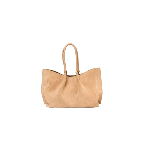 Devon Suede Tote in Light Camel