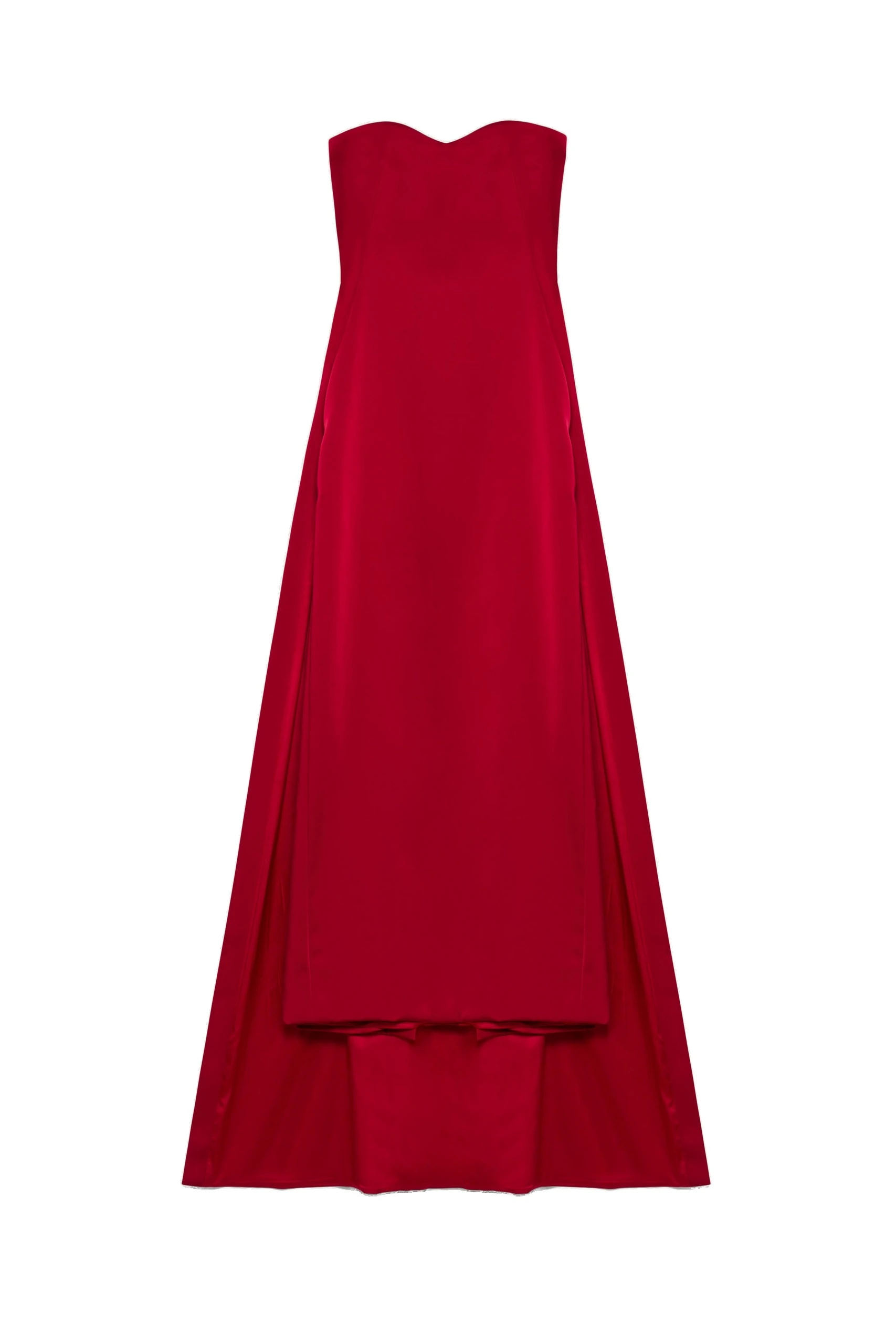 SIMKHAI Dinah Strapless Midi Dress in Lipstick SIMKHAI Dinah Strapless Midi Dress in Lipstick
