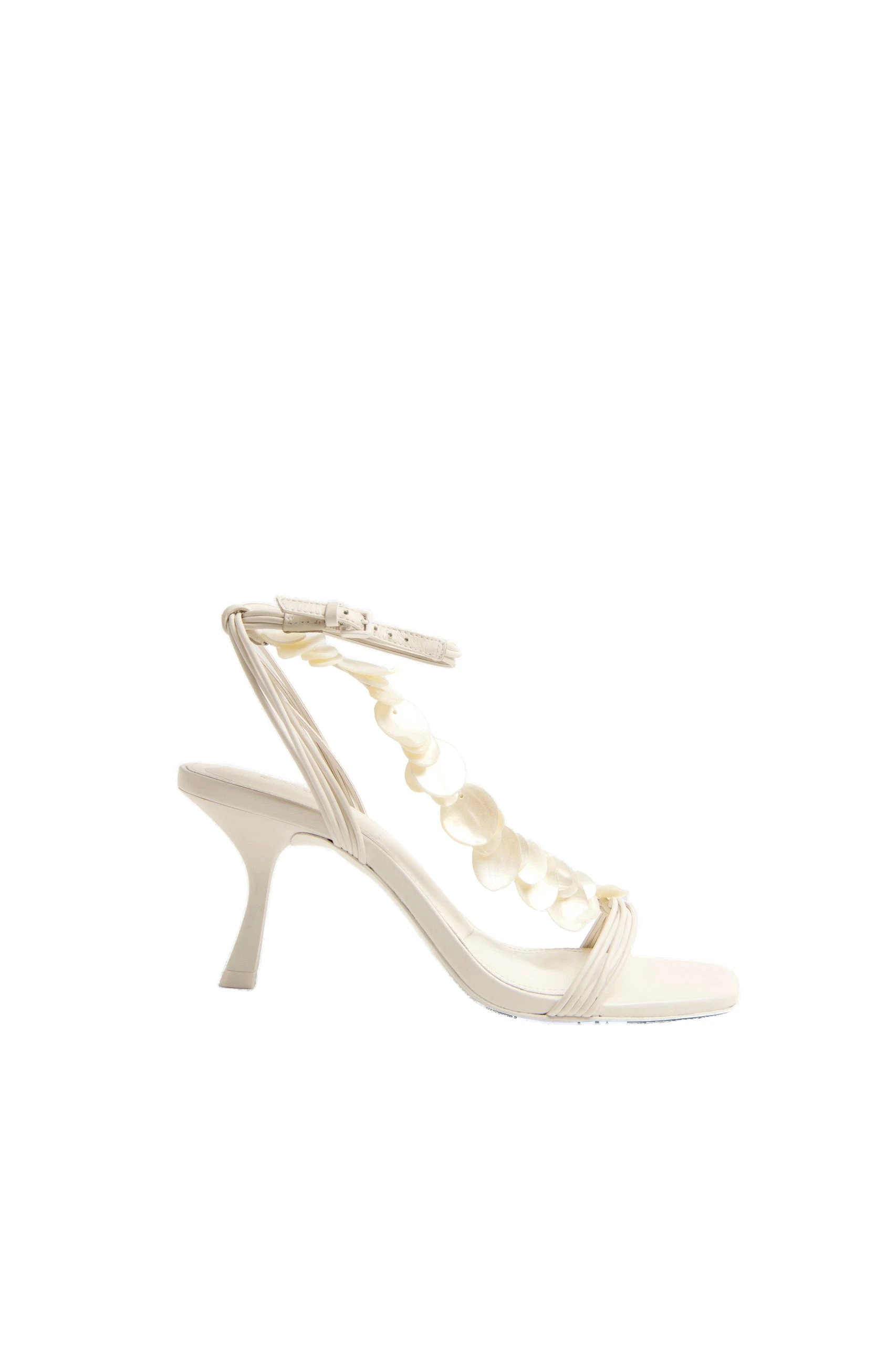 SIMKHAI Elin Shell Beaded Heel in Alabaster SIMKHAI Elin Shell Beaded Heel in Alabaster