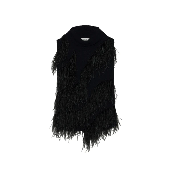 Elinor Feather Top in Black