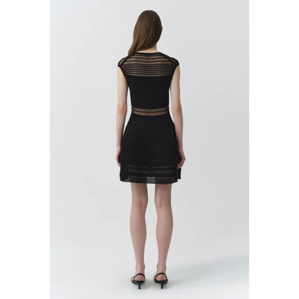 Esri Knit Mini Dress in Black - Image 6
