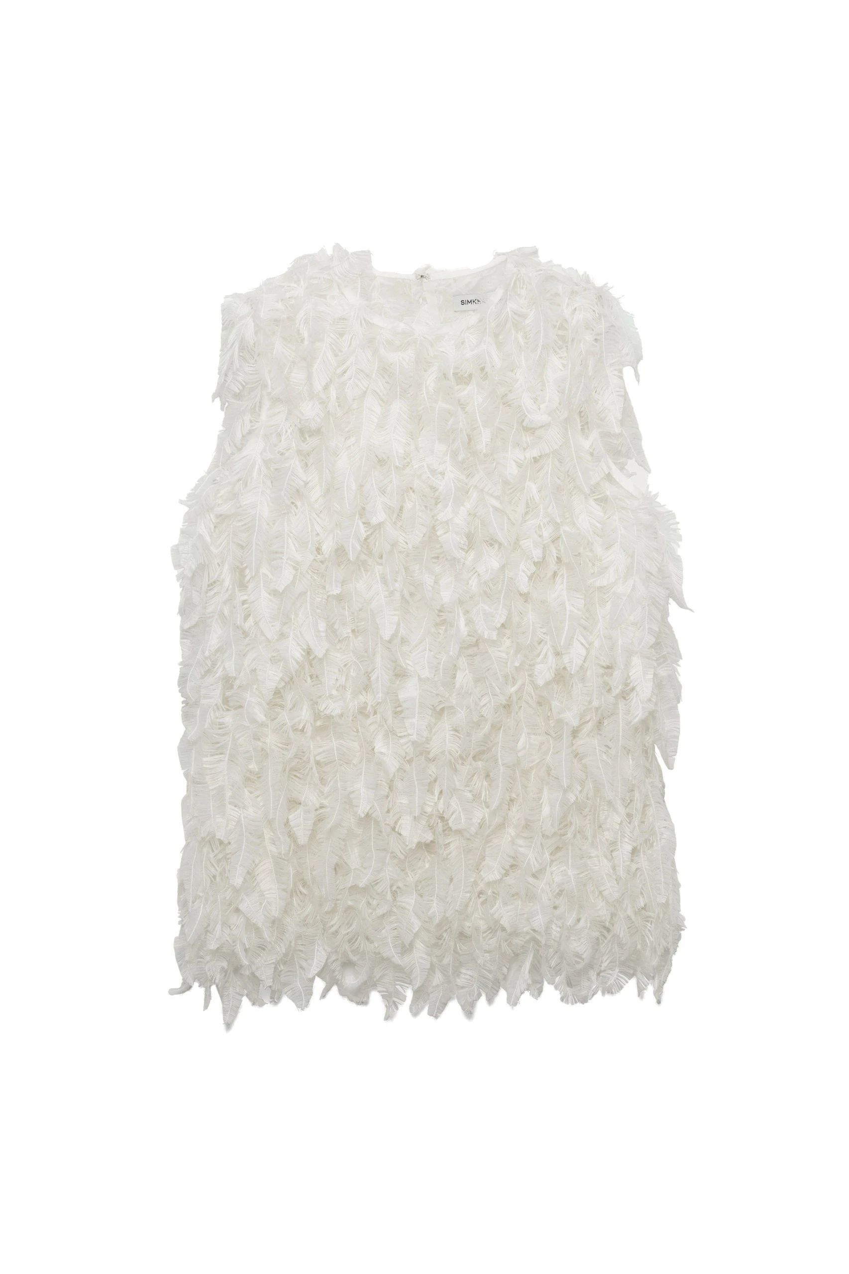 SIMKHAI Fei Feathery Satin Top in Ivory SIMKHAI Fei Feathery Satin Top in Ivory