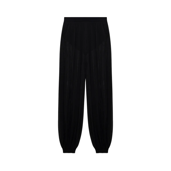 Flora Sheer Knit Pant in Black