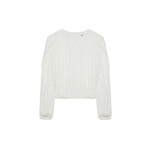 Frida Silk Georgette Top in Ivory