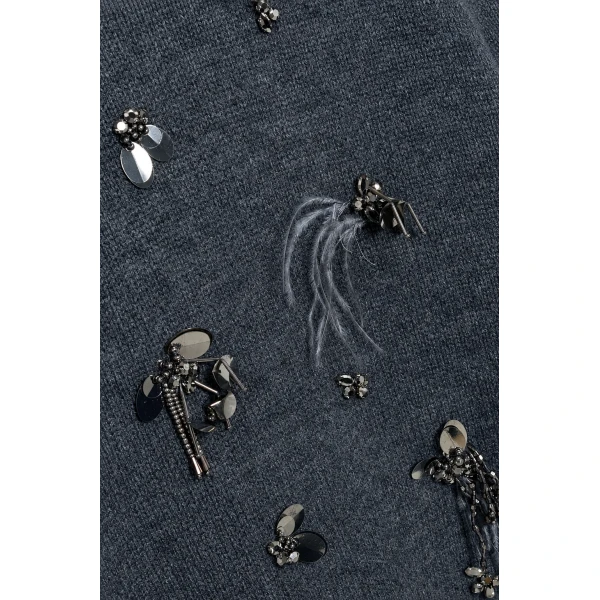 Gabriette Embellished Sweater in Charcoal - Image 6