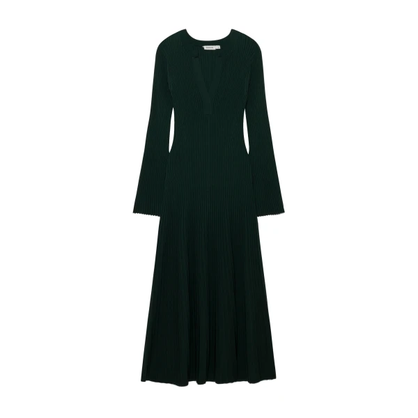 Genna Compact Knit Midi Dress in Everglade