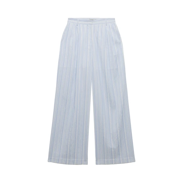 SIMKHAI Grace Wide Leg Pant in Blue Stripe