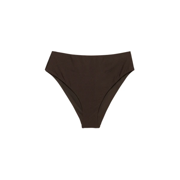 SIMKHAI Gracie Shell Bikini Bottom in Chocolate